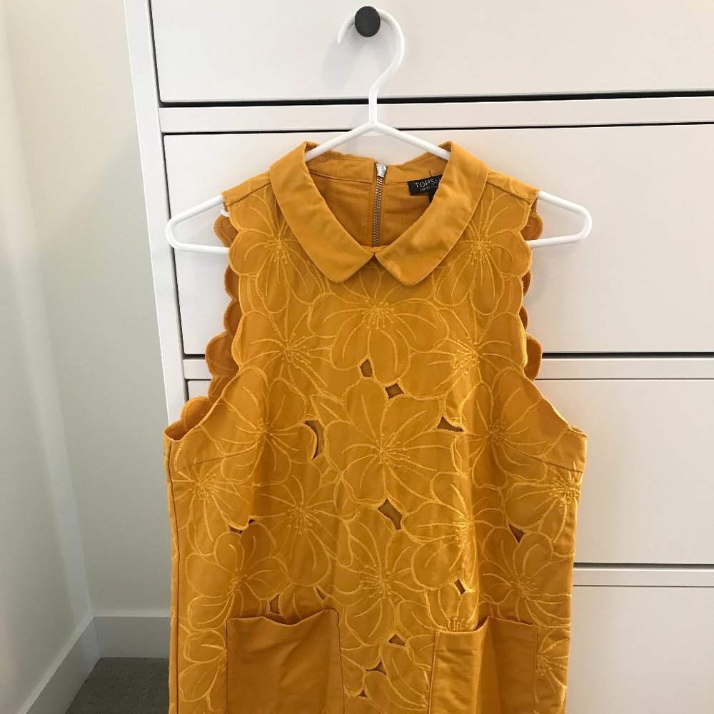 Topshop Yellow Lace Dress - Size 8